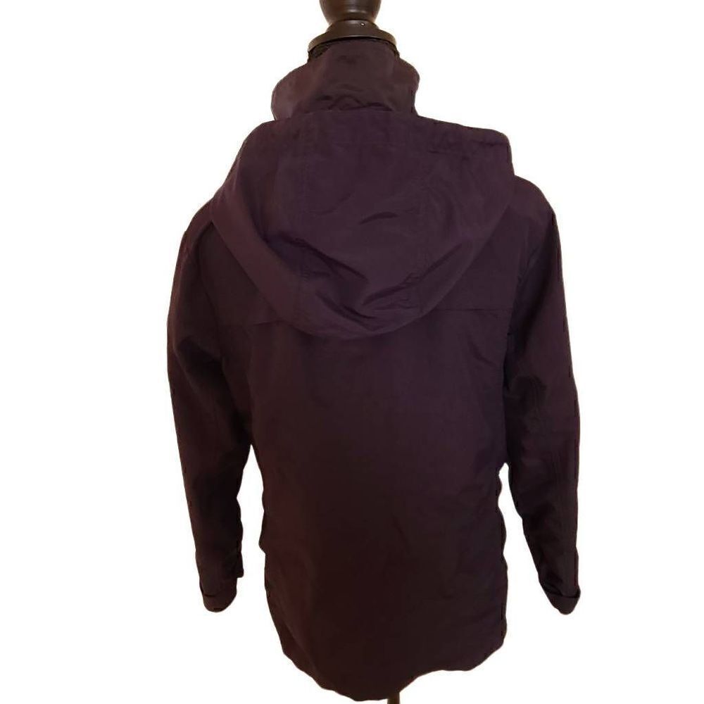 Lands' End Women's Full Zip Button Closure Hooded Rain Jacket Black Small - Picture 3 of 12